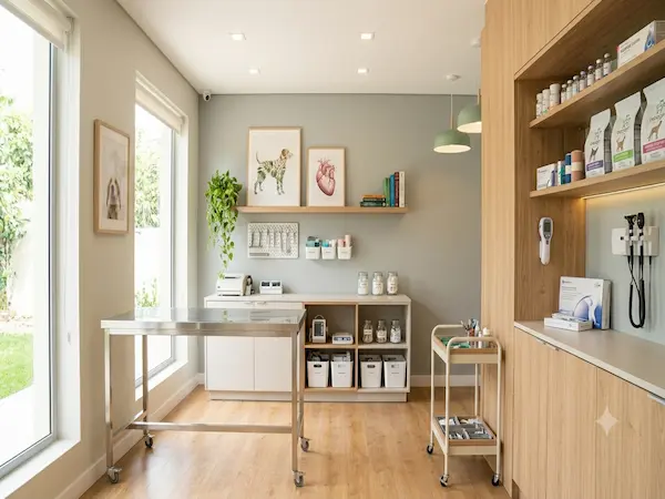 Sala de consulta da clínica veterinária