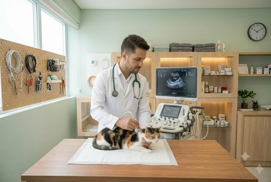 Exame de imagem sendo realizado em um animal